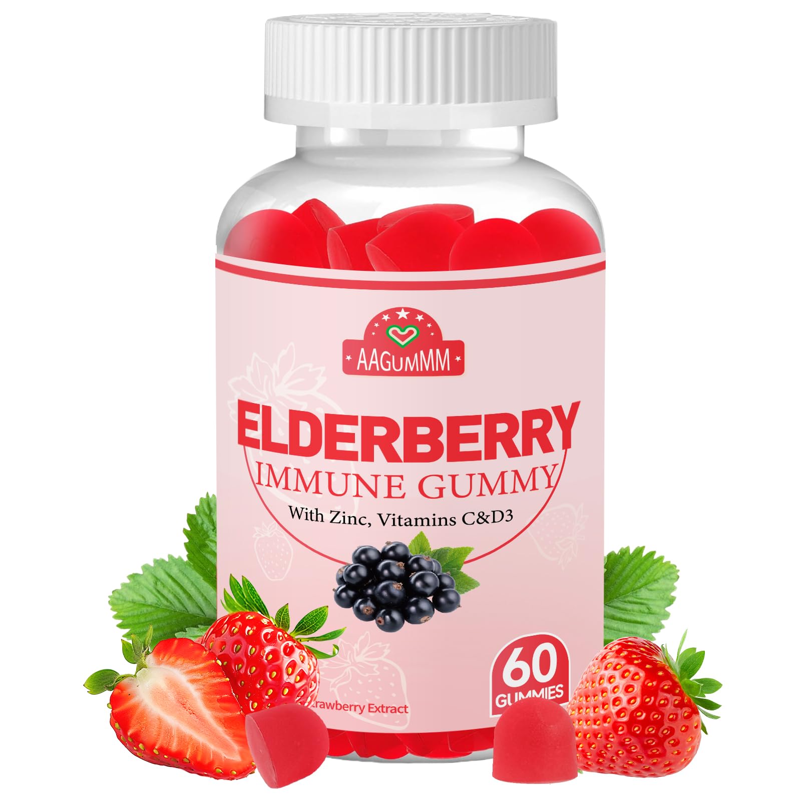 Elderberry Immune Gummies, Daily Immune Support for Adults,