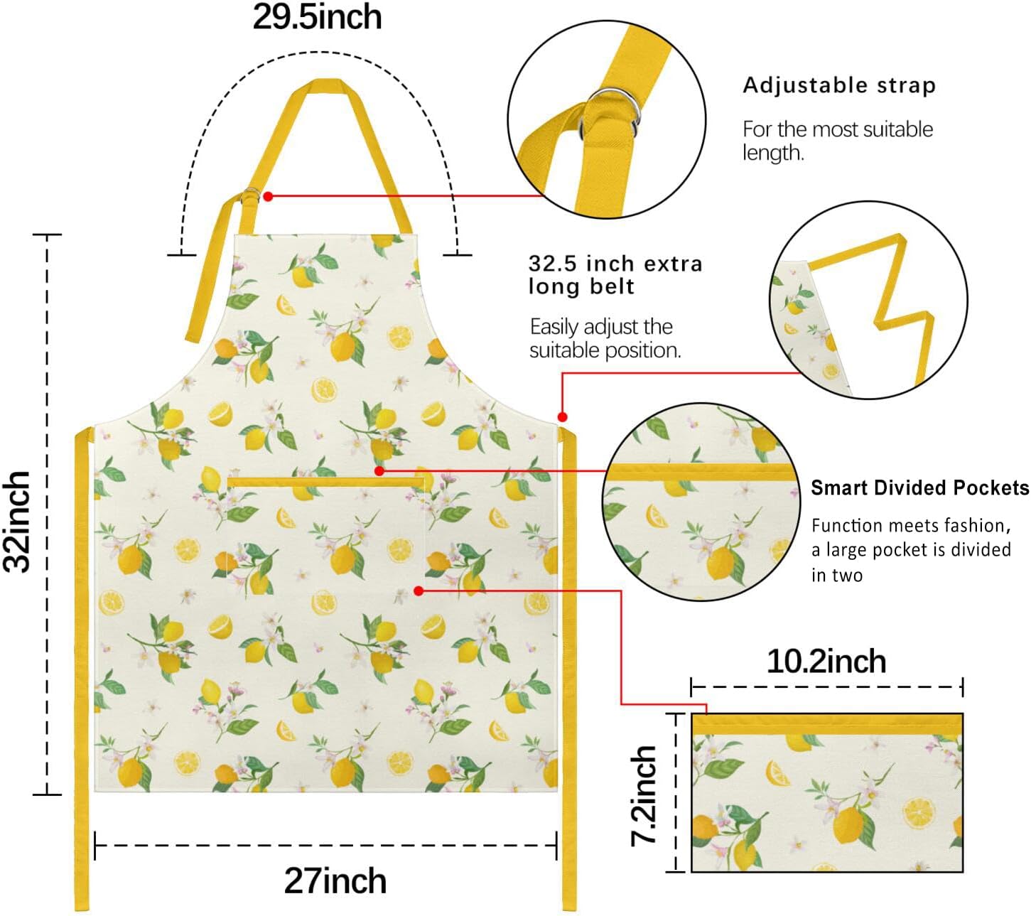 Apron for Women with Pockets, Cooking & Baking
