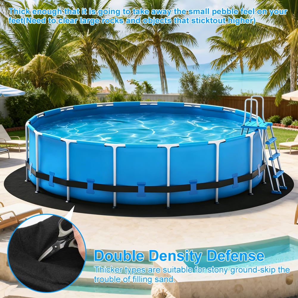 Pool Unterlage, Poolunterlage, Runde Poolmatte, Filz Bodenplane für Pools, Outdoor Pool Bodenschutzmatte, Pool Bodenplane Runden, Ø305 370 460 cm, Whirlpoolmatte, für Hinterhof Garten Rasen (460 cm)