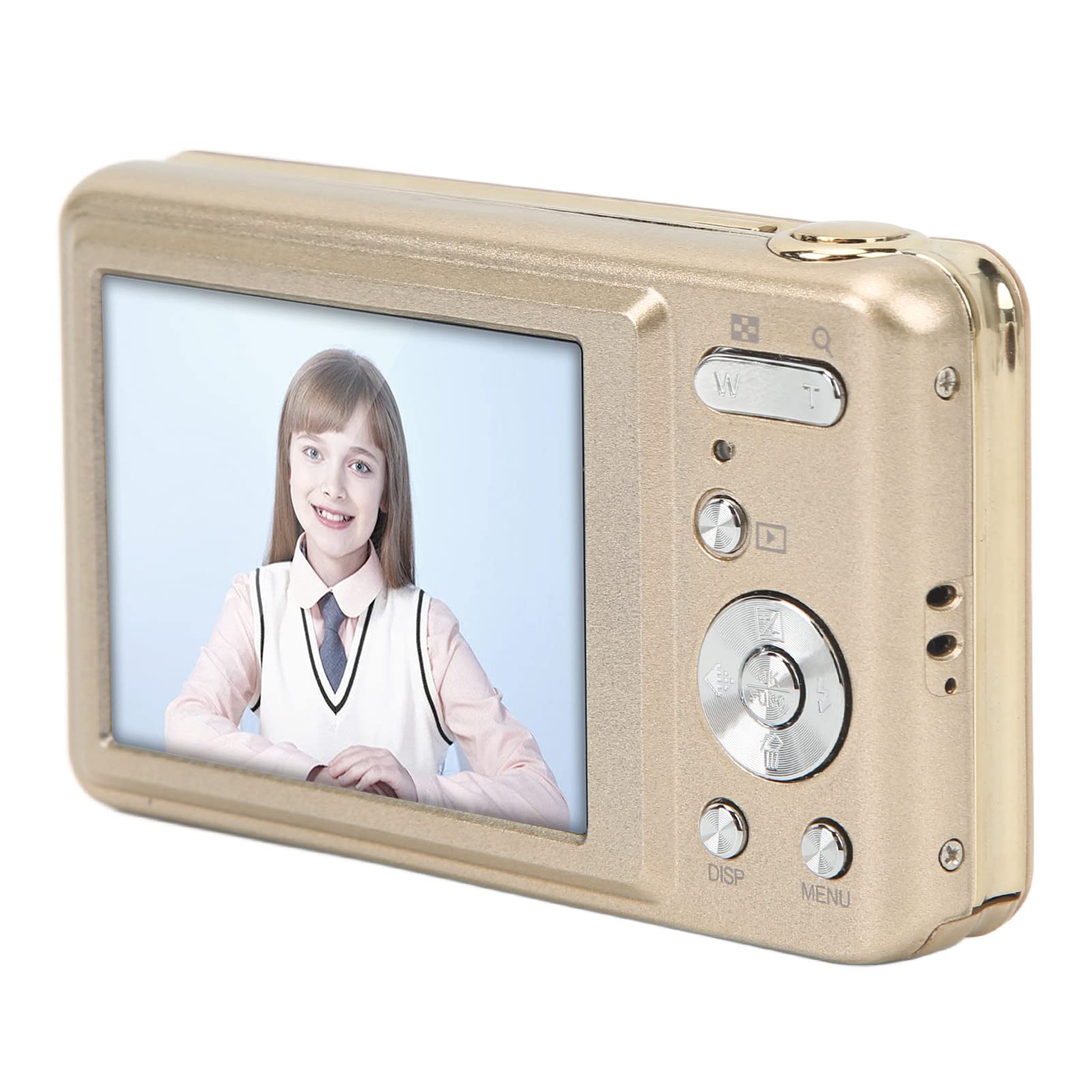 Aparat Cyfrowy, Mini Aparat Cyfrowy Mały Aparat 2,7 Cala 48 MP o Wysokiej Rozdzielczości z 8-krotnym Zoomem Cyfrowym dla Początkujących Dzieci (GOLD)