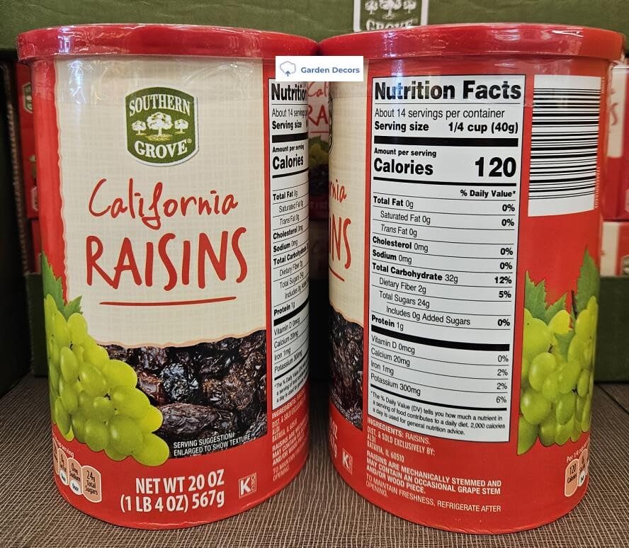 Generic Southern Grove California Raisins 20oz 567g (Two Rolls), Large