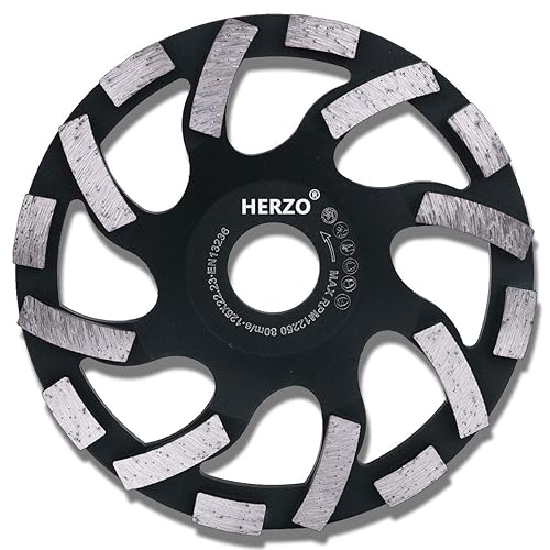 HERZO Diamond Concrete Grinding Wheel 5 inch,Diamond Cup Wheel for