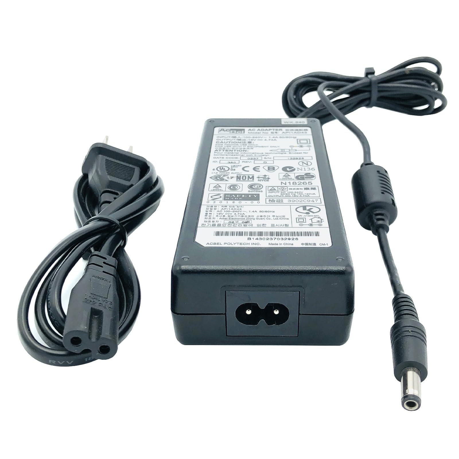 Amazon.com: Acbel API1AD43 90W AC Adapter 19V 4.74A Power Supply