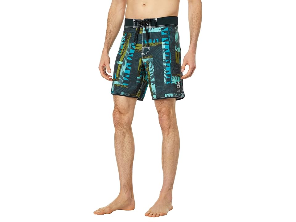 Quiksilver Blank Canvas Scallop 18 Boardshorts (Black) Men's Swimwear INTERNATIONAL SHIPPING