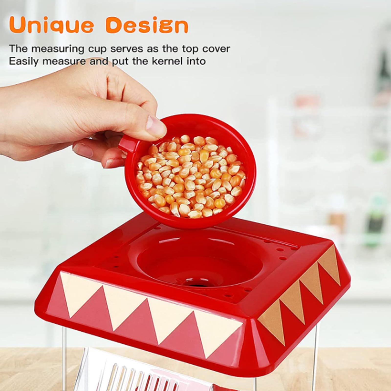 Macchina per Popcorn Ad Aria Calda Domestica, Macchina per Popcorn Elettrica, Macchina per Popcorn Ad Aria Calda, Cottura Sana Ed Efficiente Senza Olio da 1100 W, Corpo Compatto, per Ufficio