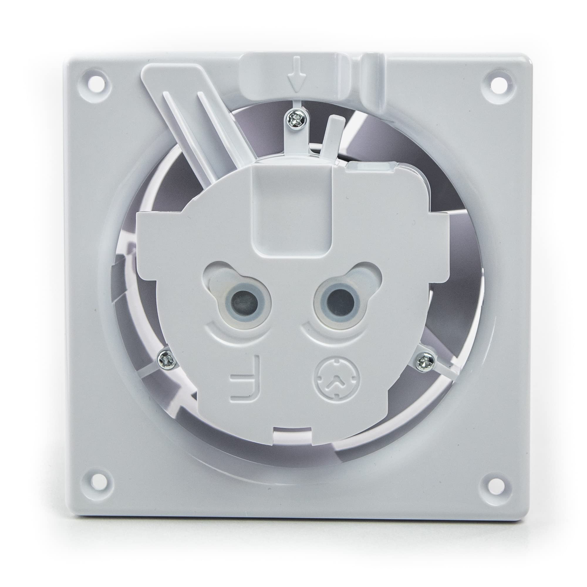 Ventilatore silenzioso, sensore di umidità (HS), diametro 100 mm, vetro bianco, cuscinetti a sfera, basso rumore, basso consumo energetico, per bagno e cucina dRim