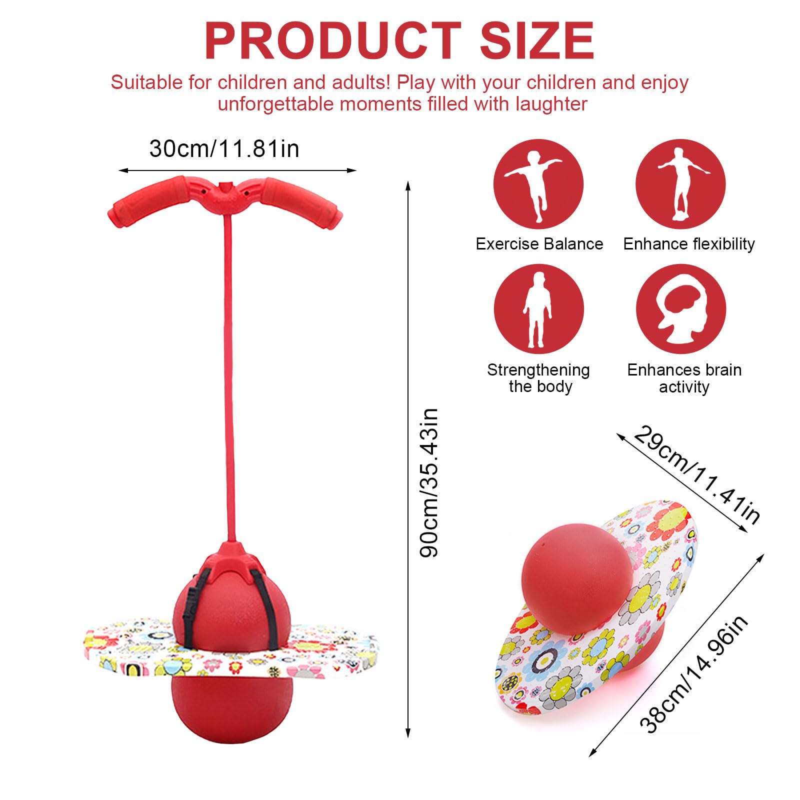 Pogo Ball con manici, Pogo Stick Palla gonfiabile per bambini, asta di gonfiaggio con pompa ad aria, Pogo Ball per l'allenamento dell'equilibrio, regalo per bambini dai 6 anni in su