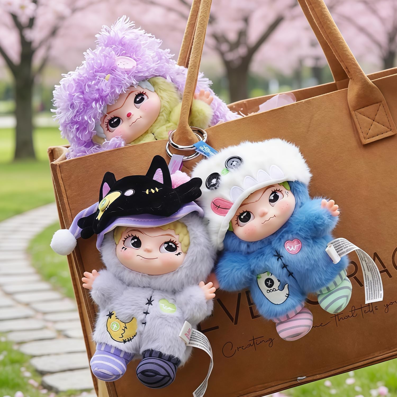 Wakuku The Handicraft World Series Plush Keychain Blind Box 1Pcs (1 of 7 Possible Styles) Wakuku Version 4 Cute Key Ring Decor Figures Collectible Birthday Gifts