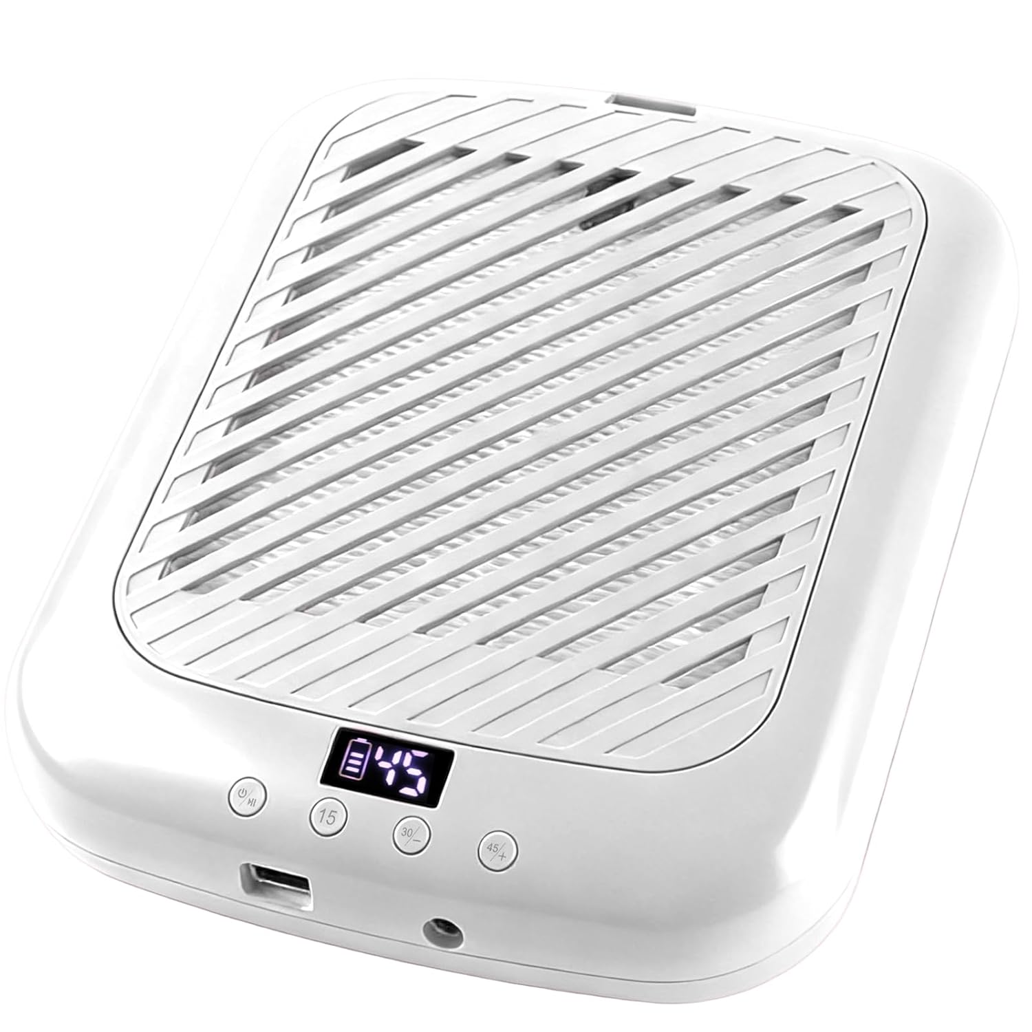 TADOPRO Nail Dust Collector, Rechargeable 4500RPM Dust Collector Nail Tech Brushless Motor with 3 Suction Modes Easy-Control Nail Vacuum Dust Collector Extractor for Beginners Home Salon Use(White)