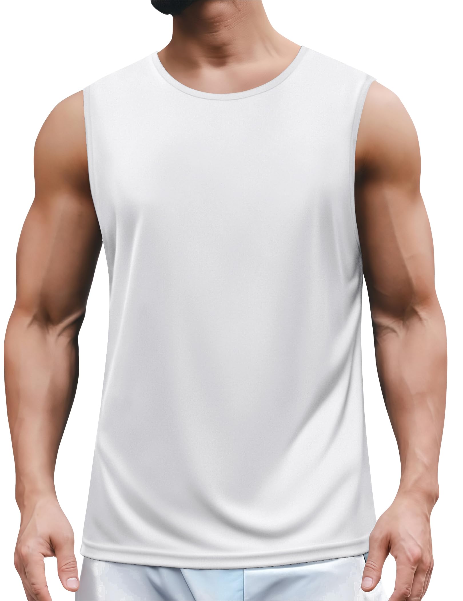 Mens 2 Pack Workout Tank Top UPF 50+ Quick Dry Sleeveless Swim Shirt Gym Muscle Athletic Summer Beach T Shirts