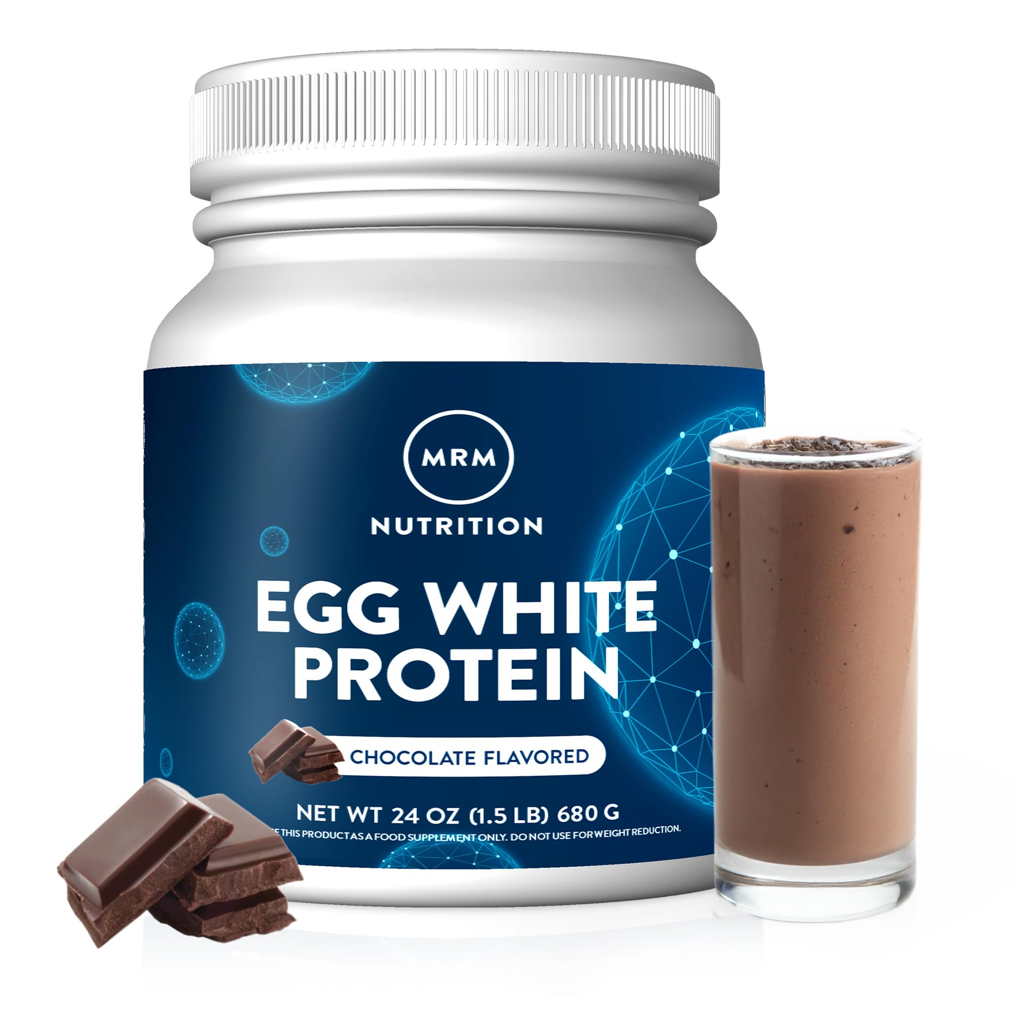 MRM, Protéines d'oeufs blanc naturel, Chocolat, 24 oz (680 g)