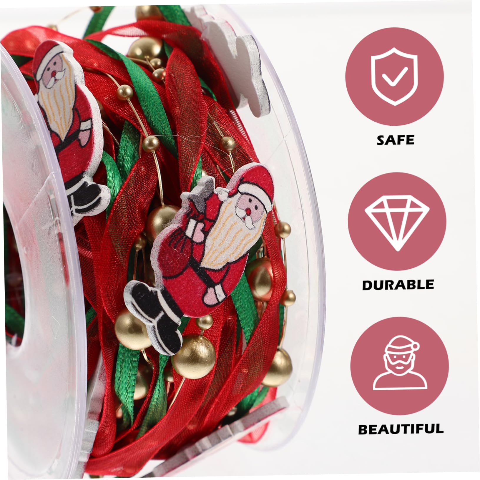 Abaodam 3piezas Lazo Decorativo De Navidad Para Manualidades Adornos De Árbol y Envoltorio De Materiales Seguros y Duraderos y Festivo