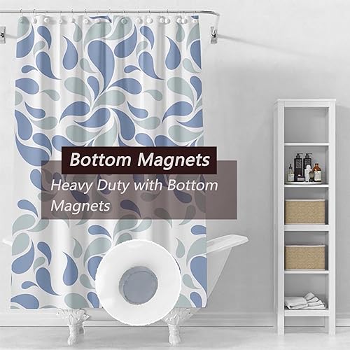Miniatura 9 de Forro de cortina de ducha verde oscuro, forro de ducha 4G PEVA, cortinas de ducha, 72 x 72 pulgadas con agujeros de ojales, 3 pesos magnéticos