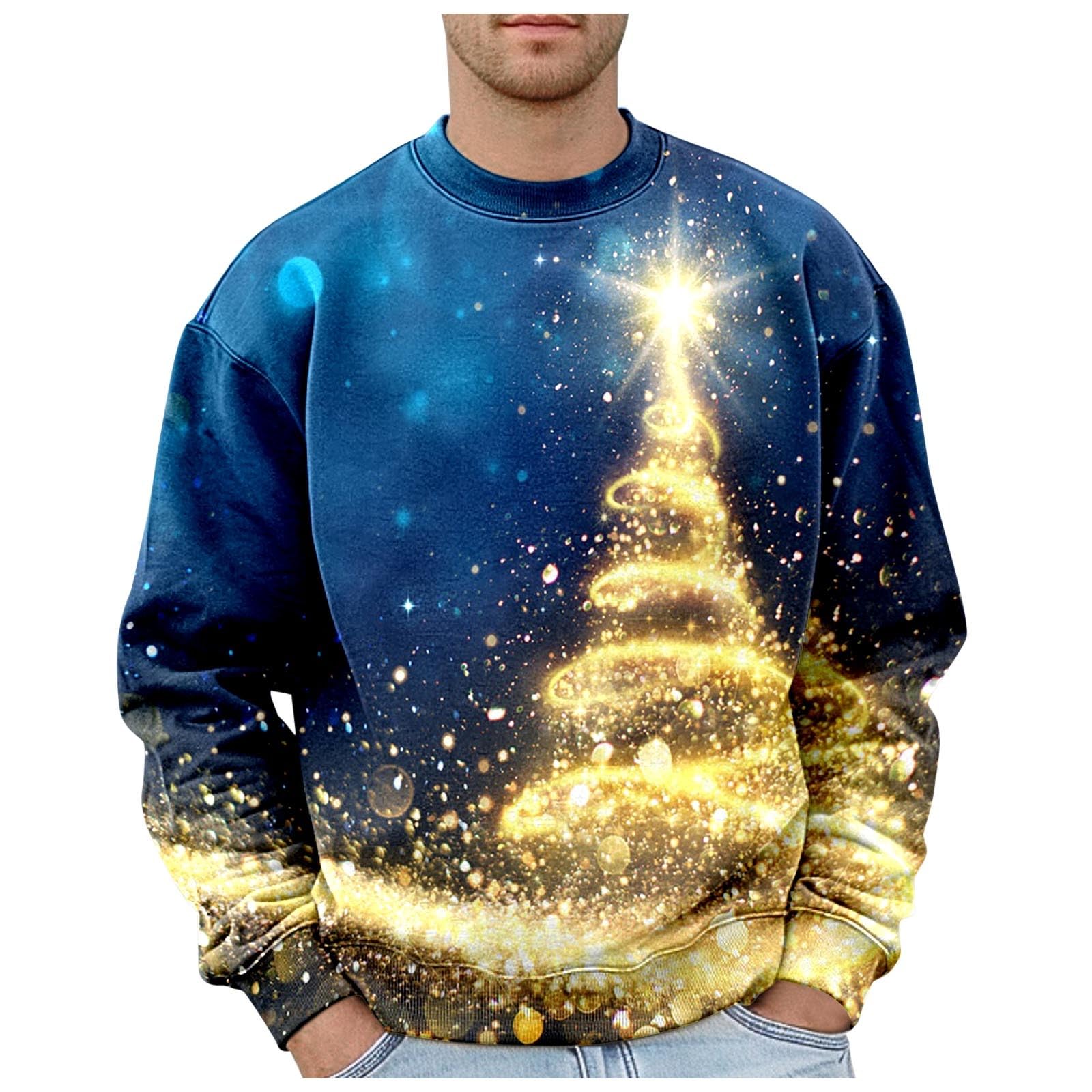 Pull De Noël Moche Homme Dessin Animé Père Noël Imprimé Pull Tricots