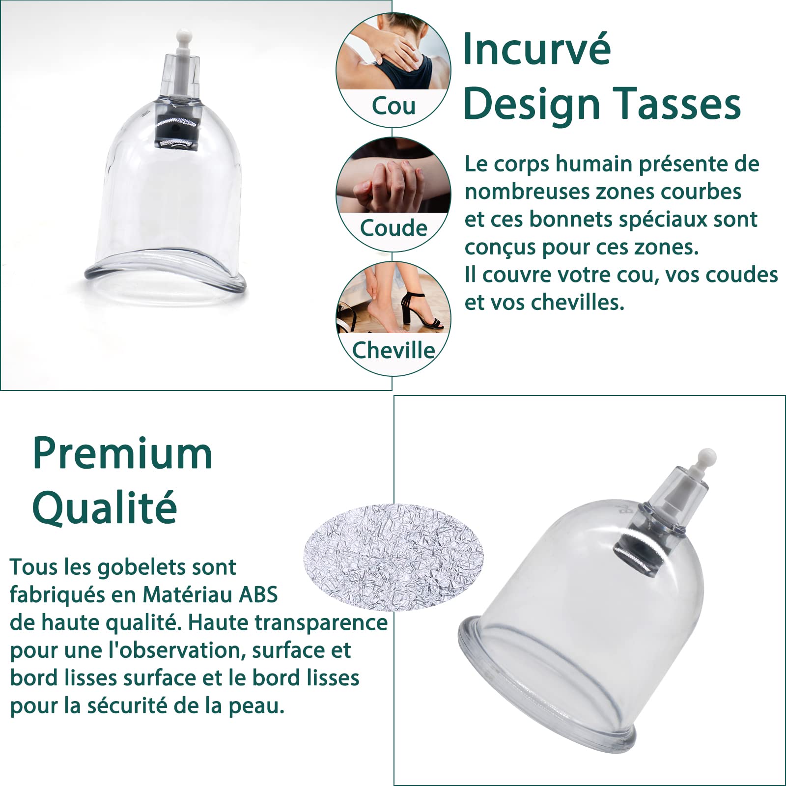 Cupping Therapy Ventouse Chinoise, 18 Pcs Ventouses Set pour Visage et Corps, Professionnelles Anti Cellulite et Détendre Muscles, avec des Aimants de Points D'acupression (Storage Suitcase)