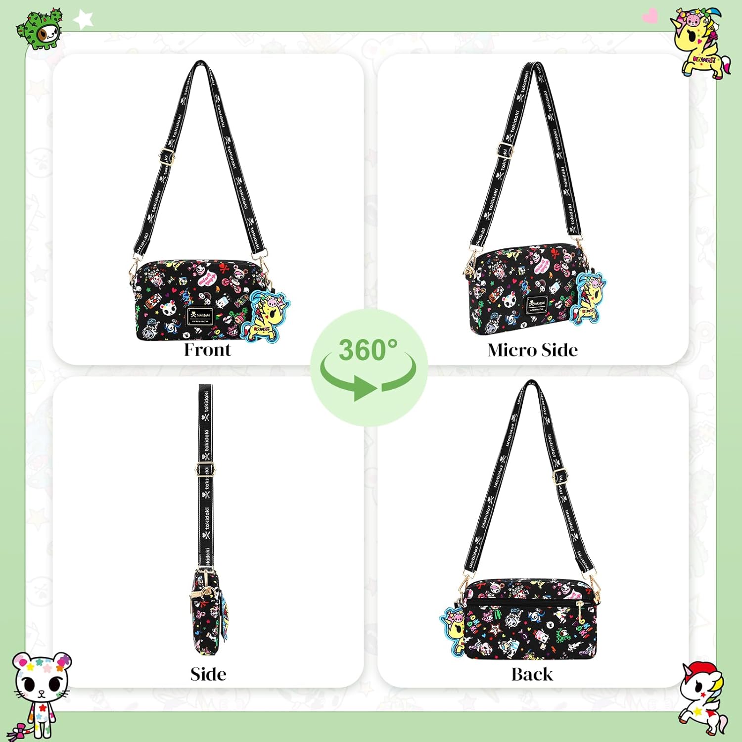 Tokidoki Crossbody Purse with Unicorno Keychain Cute Shoulder Bag Cartoon Wallet for Women Teen Girls Shopping Travel - Image 7