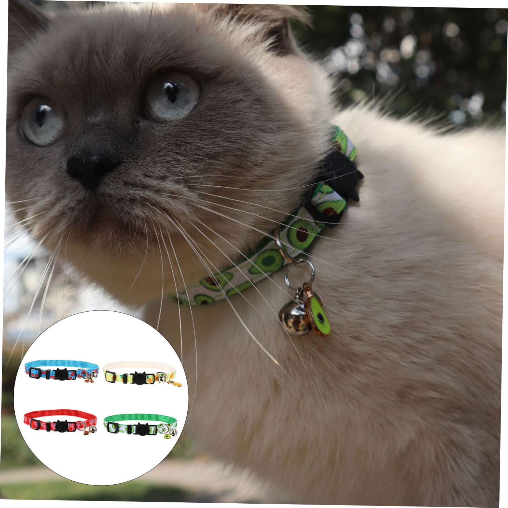 ABOOFAN 12pièces Collier Ajustable pour Chat avec Ensemble De Motifs Fruits Avocat Ananas Pastèque Accessoire pour Animaux De Compagnie