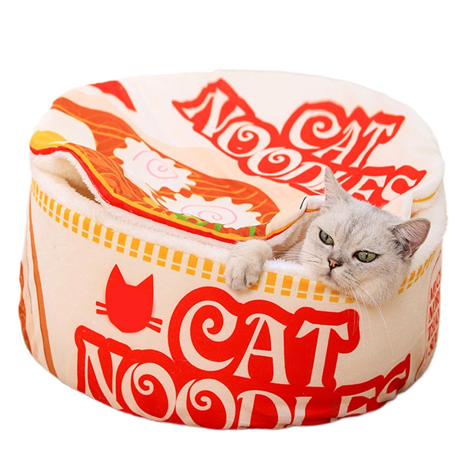 Canapé en forme de nouille pour chats avec revêtement amovible lavable