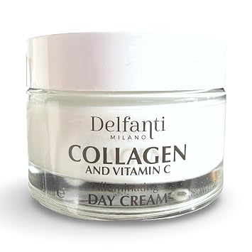 Delfanti-Milano COLLAGEN and VITAMIN C Illuminating Day Cream Face and Neck Moisturizer with pure Hyaluronic Acid Made in Italy 1.7 oz