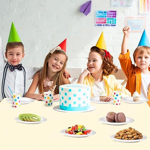 Miniatura 5 de Greconv Platos de papel pequeños, paquete de 200 platos de papel a granel de 7 pulgadas, platos de papel 100% compostables desechables, platos de