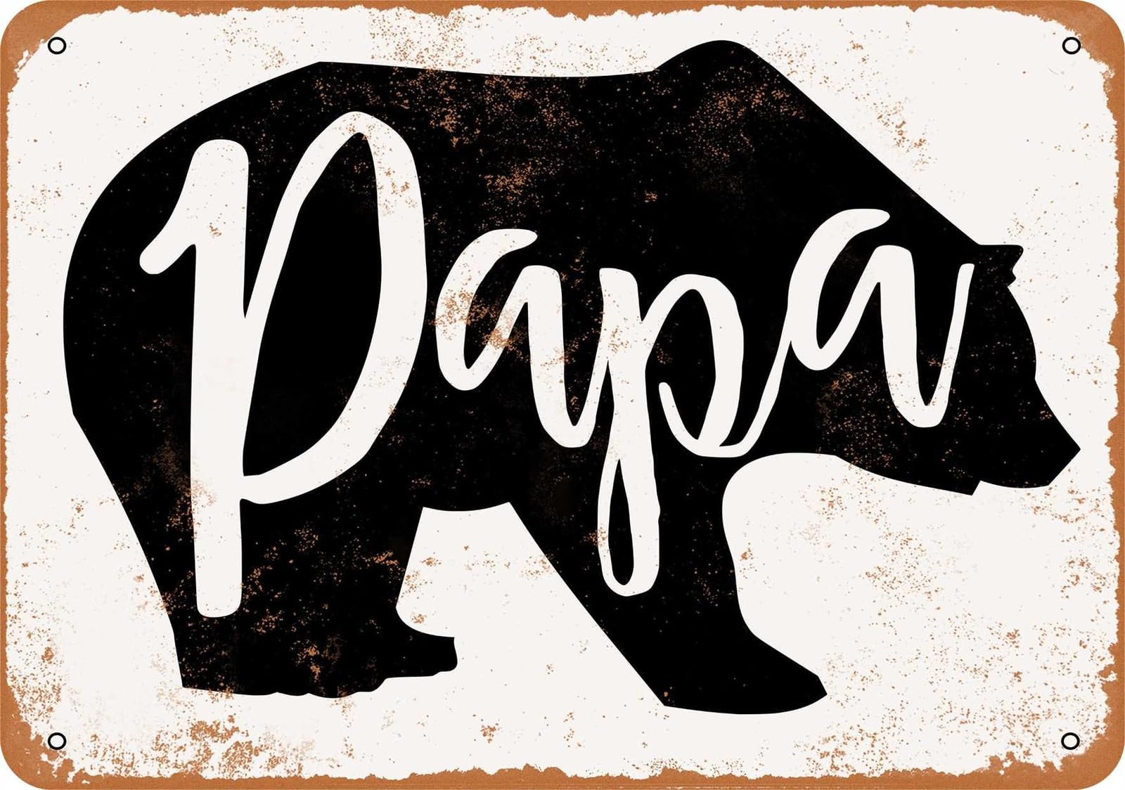 Miaomansenstore Metal Sign - Papa Bear - Vintage Look Home Decor
