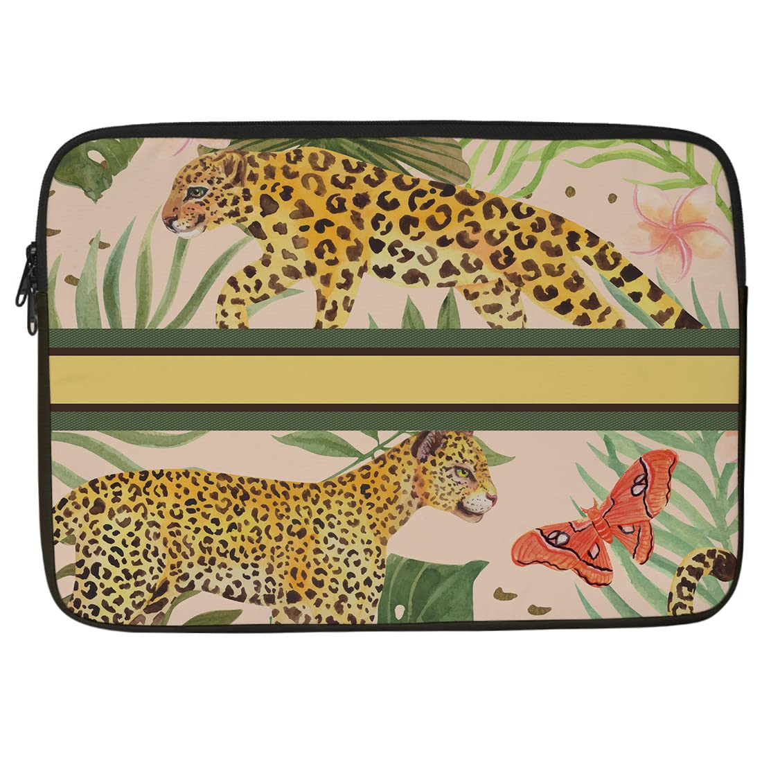 Crazyify Leopard Printed Laptop Sleeve/Laptop Case Cover/Laptop Bag 14 inch with Shockproof & Waterproof Linen On All Inner Sides | MacBook Pro/Laptop Sleeve for Men & Women (B0C591Q9XW) Amazon Price History, Amazon Price Tracker