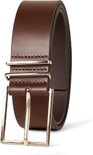 Amazon Essentials Women's Genuine Leather Refined Buckle Dress Belt