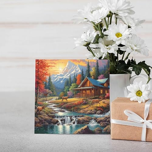 Miniatura 7 de Pintura de paisaje, construcción de bloques de ladrillos, rompecabezas divertidos para Navidad, boda, cumpleaños, día de San Valentín, pareja