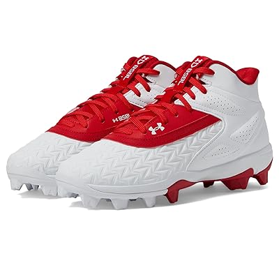 Under Armour Kids Leadoff Mid RM Jr. 3.0 (Toddler/Little Kid/Big Kid) Boys Shoes Red/White/Red