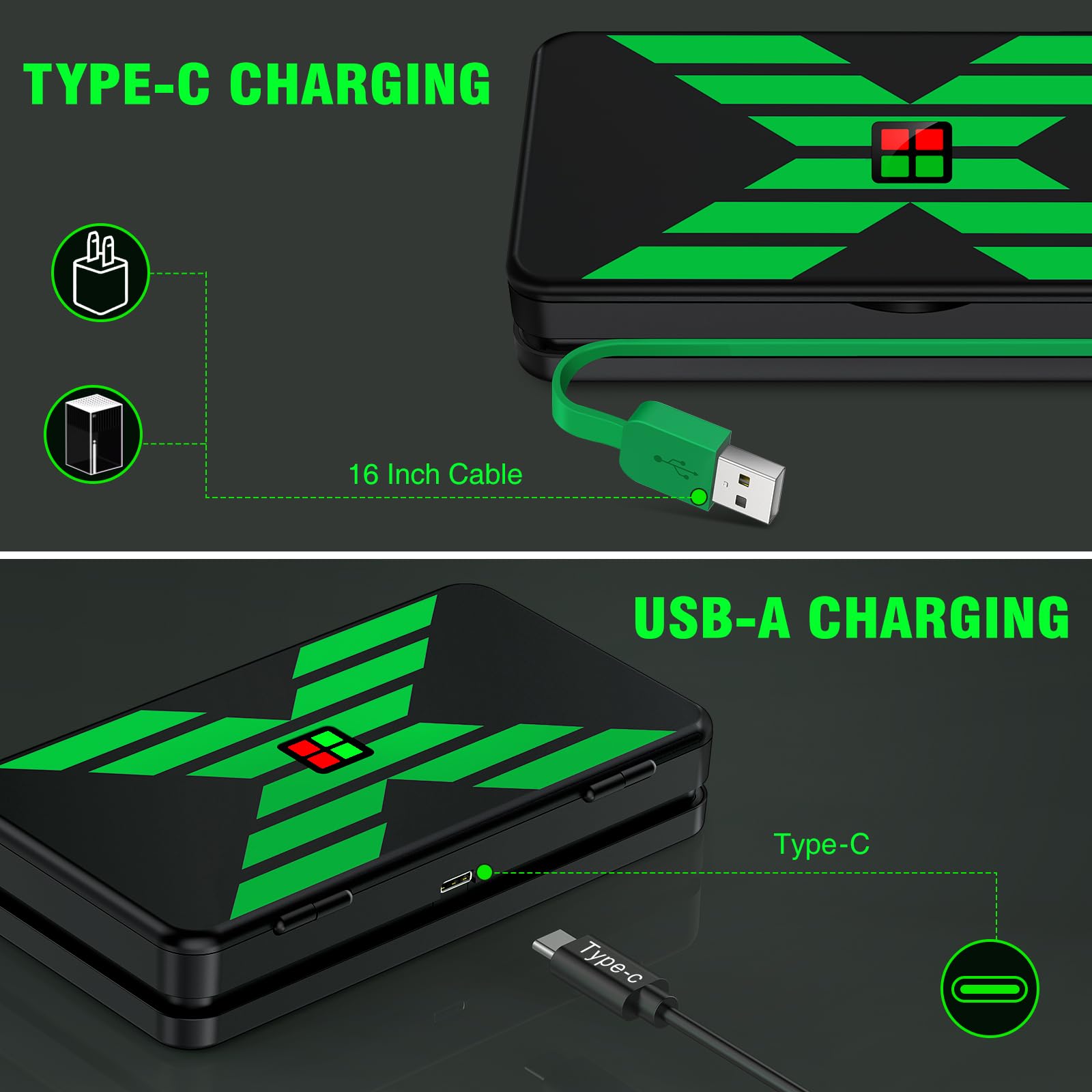 4 baterías de 5520 mWh para controlador Xbox Series X/Xbox Series S, paquete de batería para Xbox One/One S/One X/One Elite Controller estación de carga moneda interna del juego