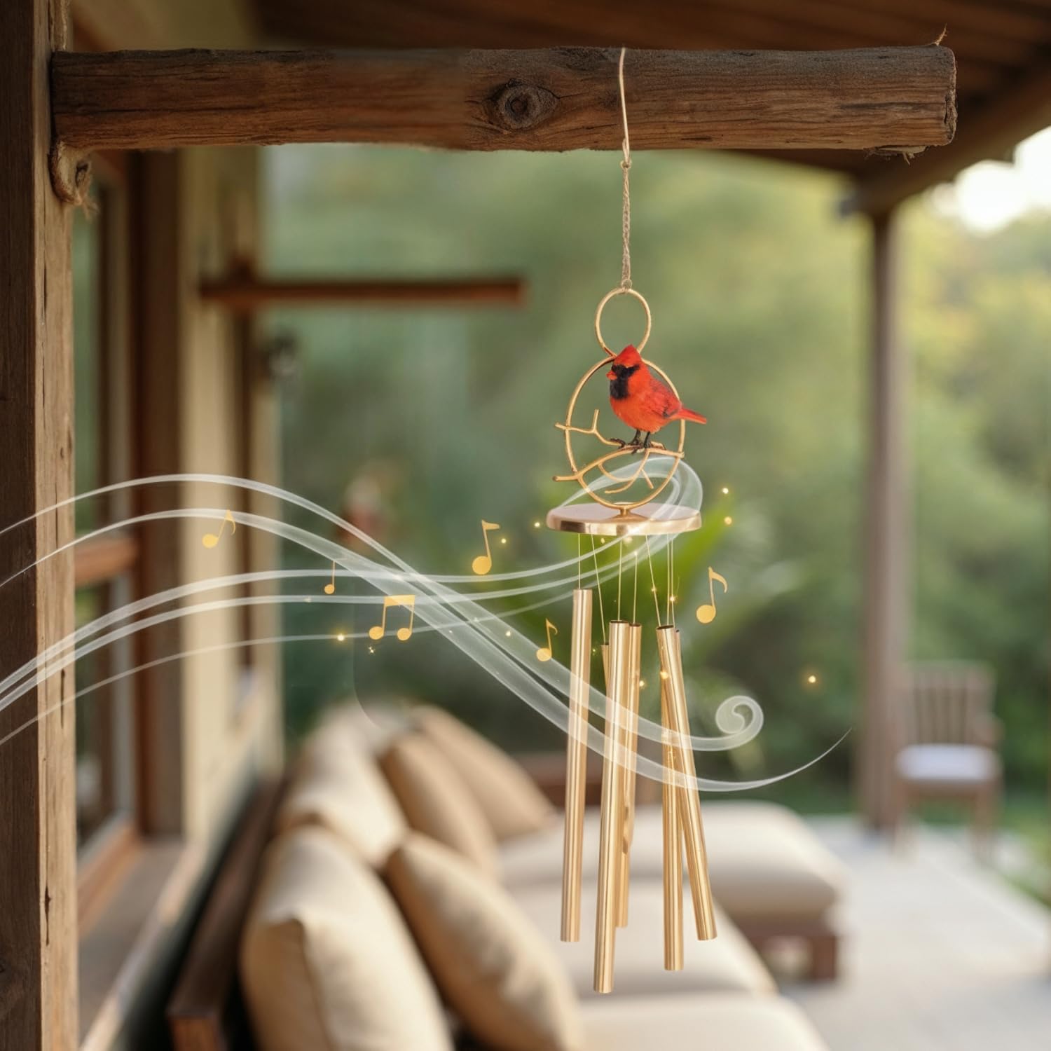 Cardinal Wind Chimes for Outside – Wind Chimes for Loss of Loved One - Sympathy Gift for Loss of Mom, Dad, Husband, Child, Grandparent, Other Loved Ones - Image 2