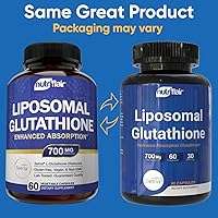 Vista 2 de NutriFlair Glutatión liposomal Setria® 700 mg - Pure reductasa, estable, activa forma L glutatión reductasa (GSH), absorción mejorada, antioxidante