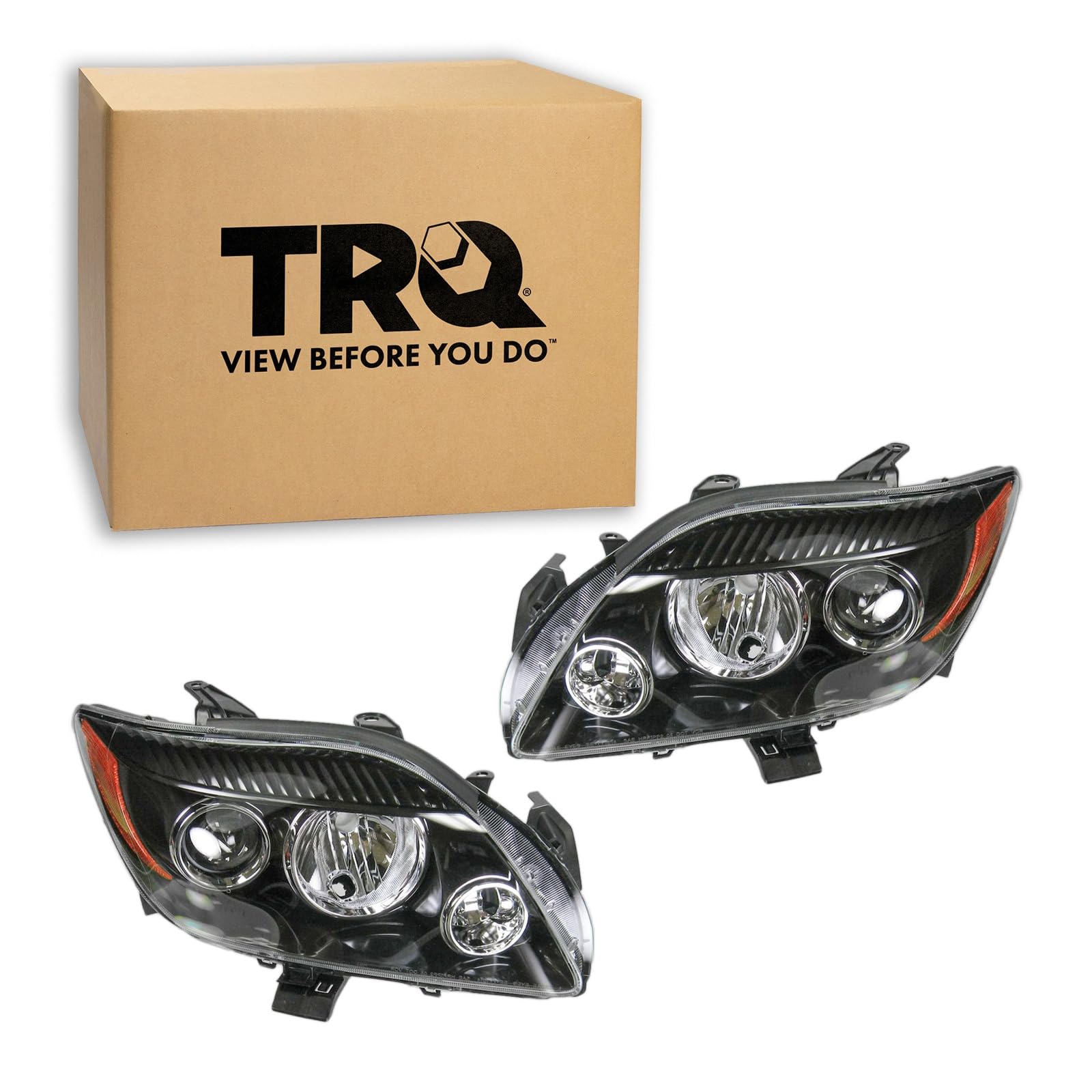 TRQ Headlight Assembly Set SC2518104 SC2519104 Compatible with 2008-2010 Scion tC