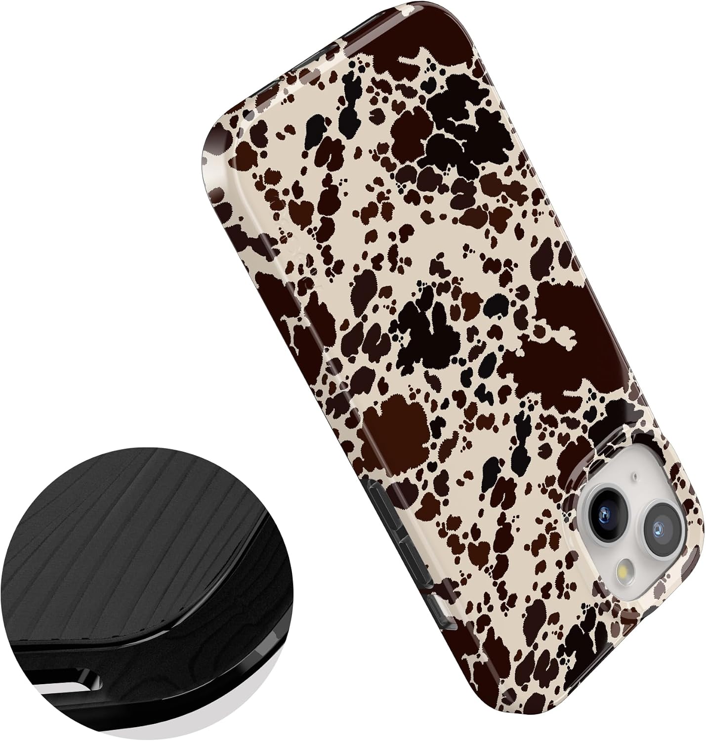 Casely iPhone 15 Case | Cowgirl Envy | Cow Print | Compatible with MagSafe | Classic Ultra Slim Design