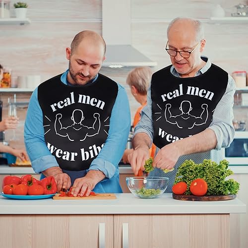 Miniatura 6 de Divertidos baberos para adultos para comer hombres, mujeres, ancianos, protectores de ropa, lavables, babero para adultos mayores Yo maldito derrame