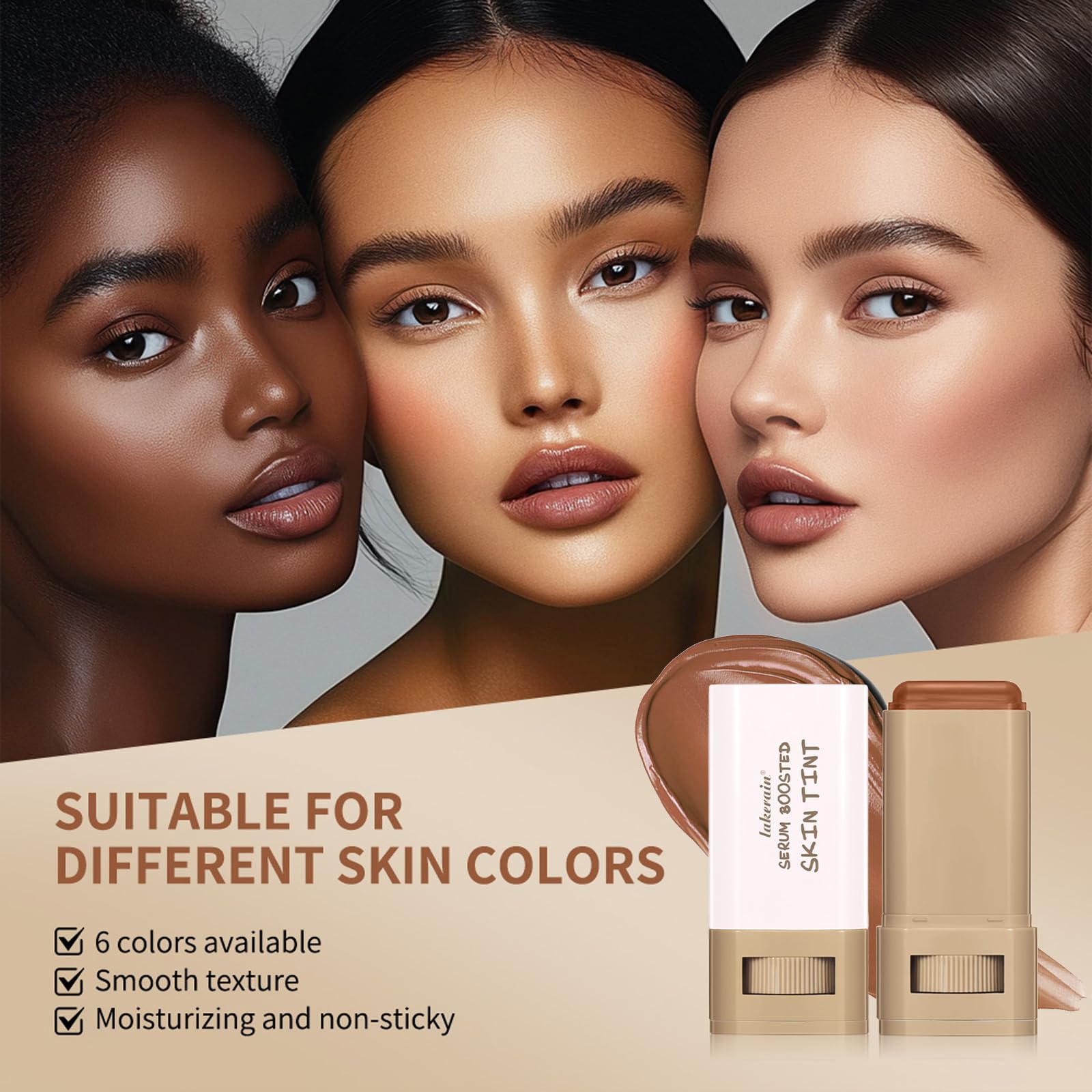 Makeup Foundation Stick, Beauty Balm Serum Boosted Skin Tint Concealer, Hydrating Full Coverage Concealer - Image 2