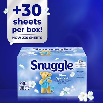 Snuggle Fabric Softener Dryer Sheets, Blue Sparkle, 230 Count