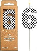 Vista 10 de PHD CAKE Velas de cumpleaños de carreras número 2 de 2.76 pulgadas, velas con números temáticos de carreras, velas de números de pastel, celebración