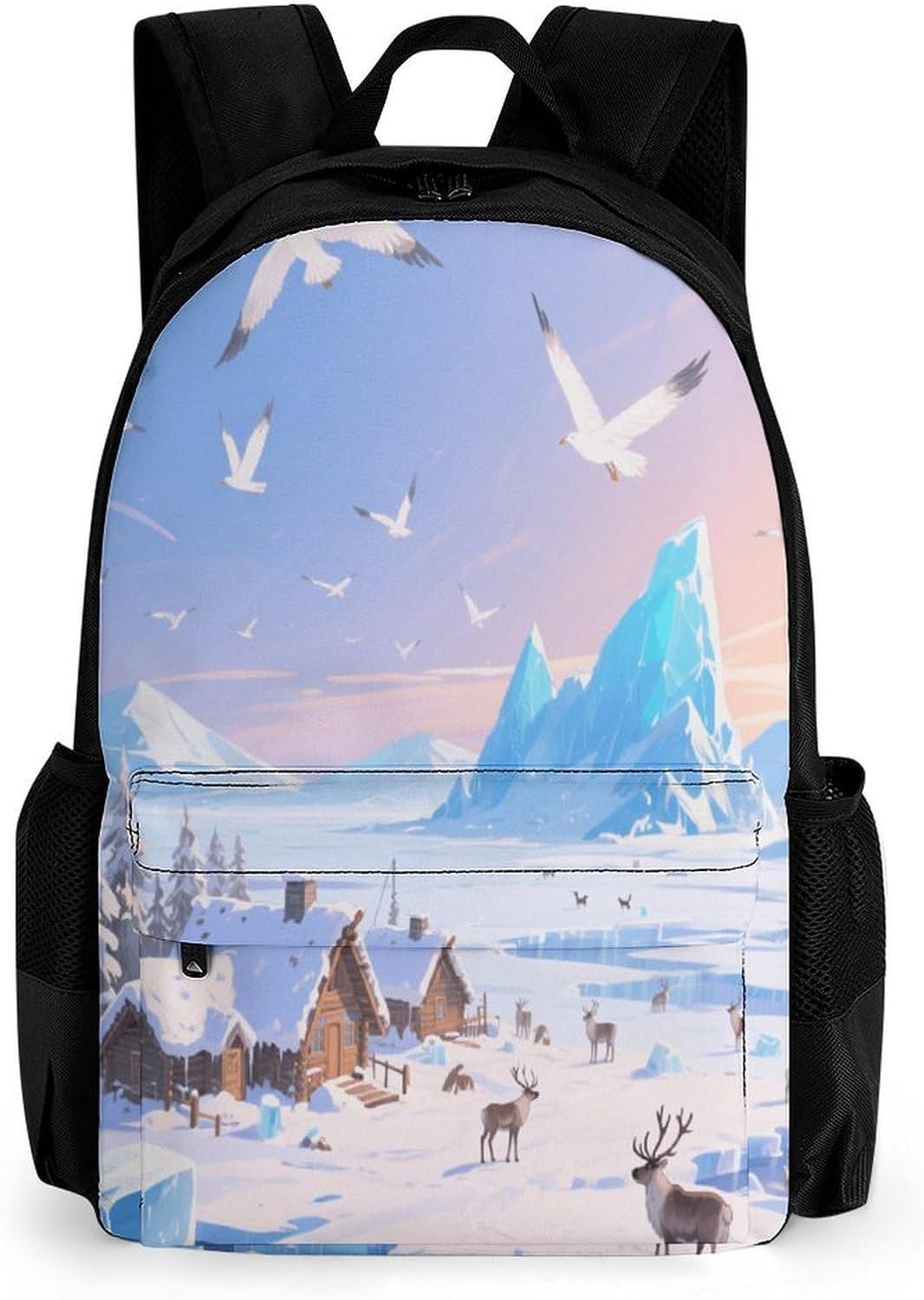 Ice Field Villages Backpack Daypack Travel Backpack | Lightweight Casual Laptop Backpack for Women Men Aesthetic Travel Bag for Weekender Business Hiking Outdoor