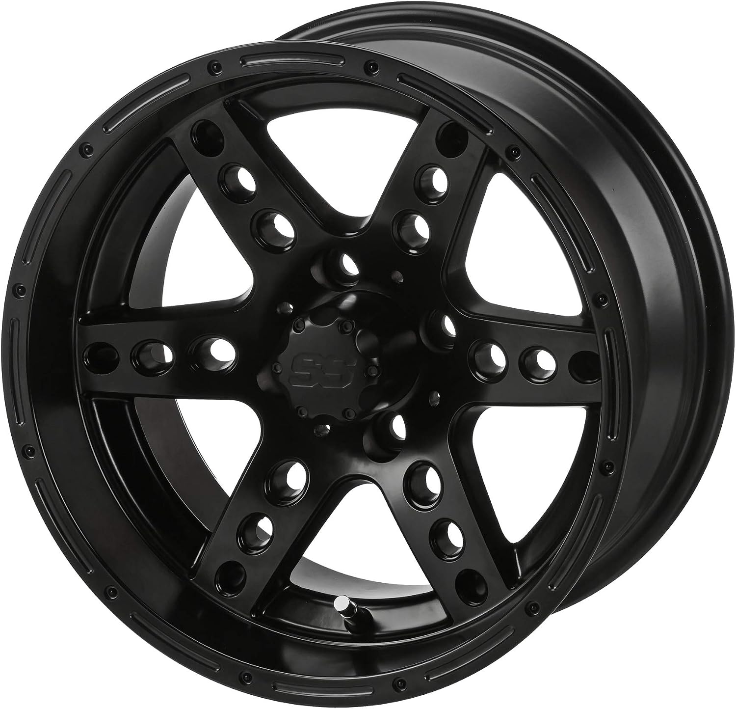 RM Cart 14" Chaos Matte Black on a 205/30-14 Deli Tires (Set of 4) | Golf Cart Tires and Wheels Combo with Standard Lug Nuts