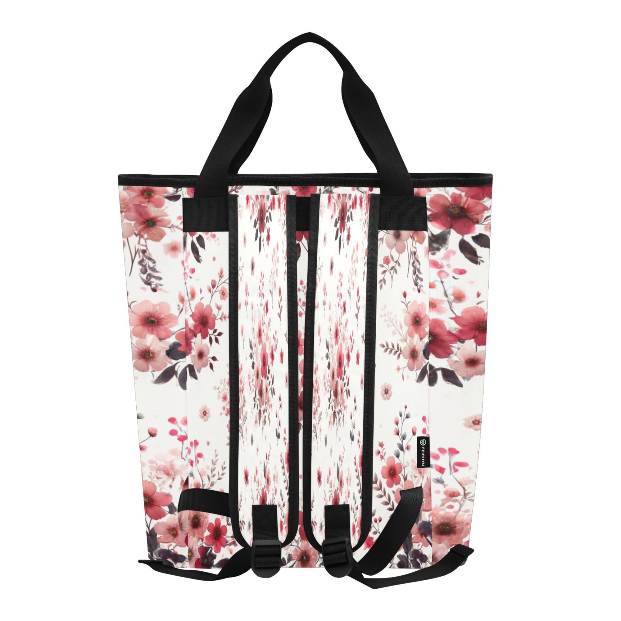 PYBUG Wild Flower Reusable Insulated Backpack 36 Cans,Large Leakproof Portable Cooler Tote Organizer for Office Picnic Hiking Beach BBQ