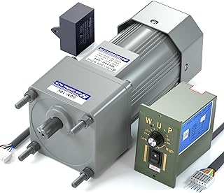 High Torque AC Motor + Speed Controller + Gear Box, 250W Single Phase Electric Motor with Gearbox, Variable Speed Motor, Reversible Gear Motor with Control Box, 110V Geared Motor