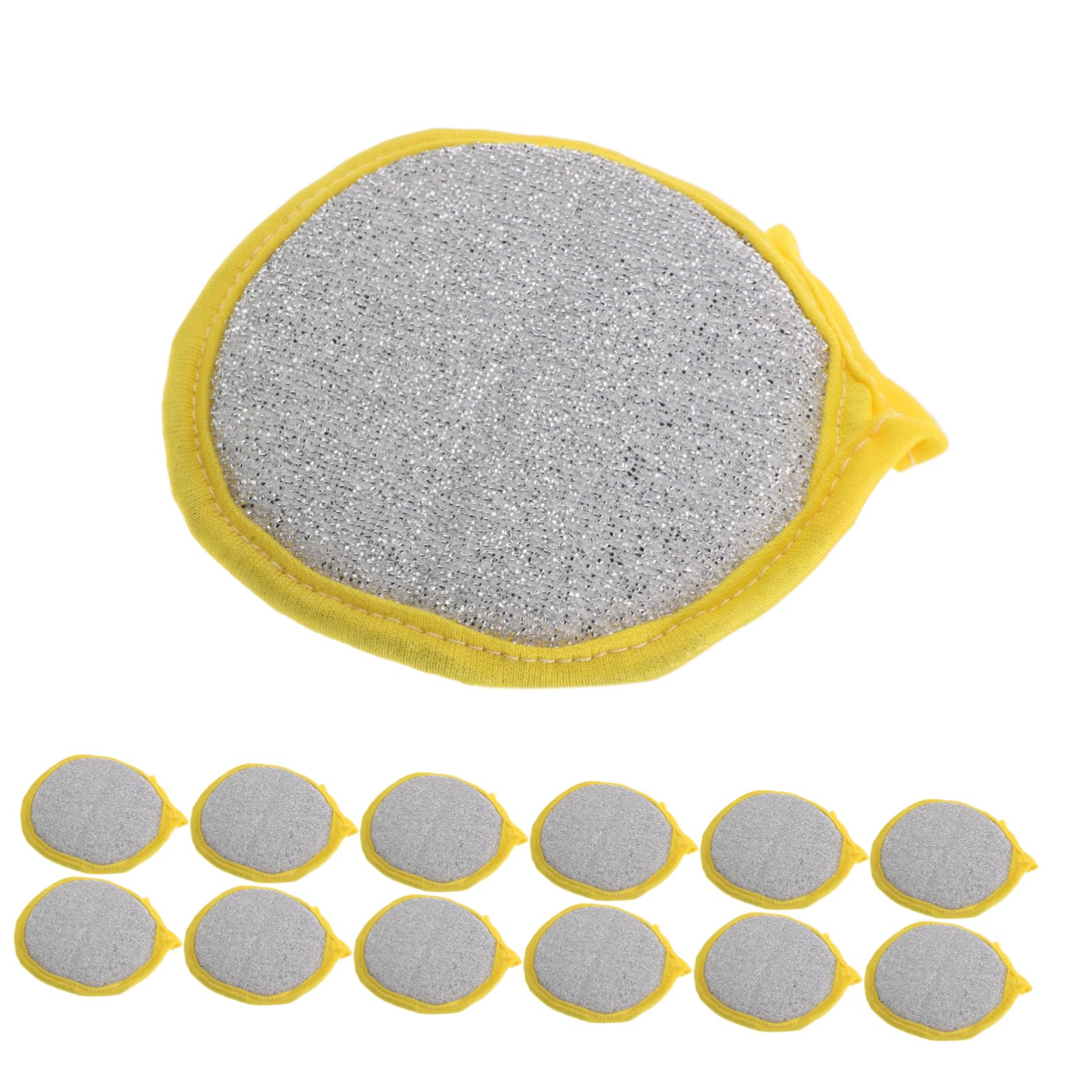 FRCOLOR 30piezas Esponjas Redondas para Lavavajillas Estropajos de Cocina Multifuncionales de Doble Cara Que No Rayan Orificios para Colgar para Limpiar Platos Ollas y Sartenes