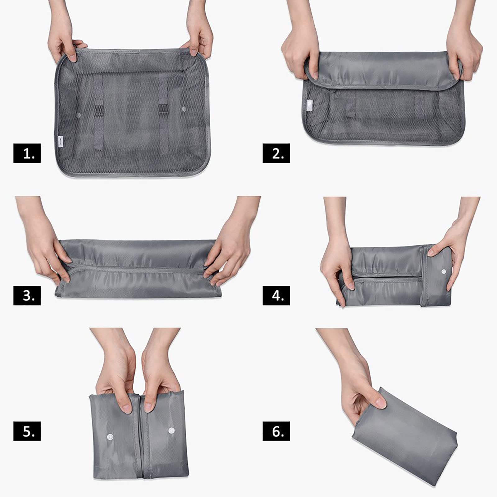 Packwürfel, 7 Stück, Dicke Reise-Organizer, Packtaschen, Reisegepäck-Pack-Organizer mit Schuhbeutel, schwarz, S