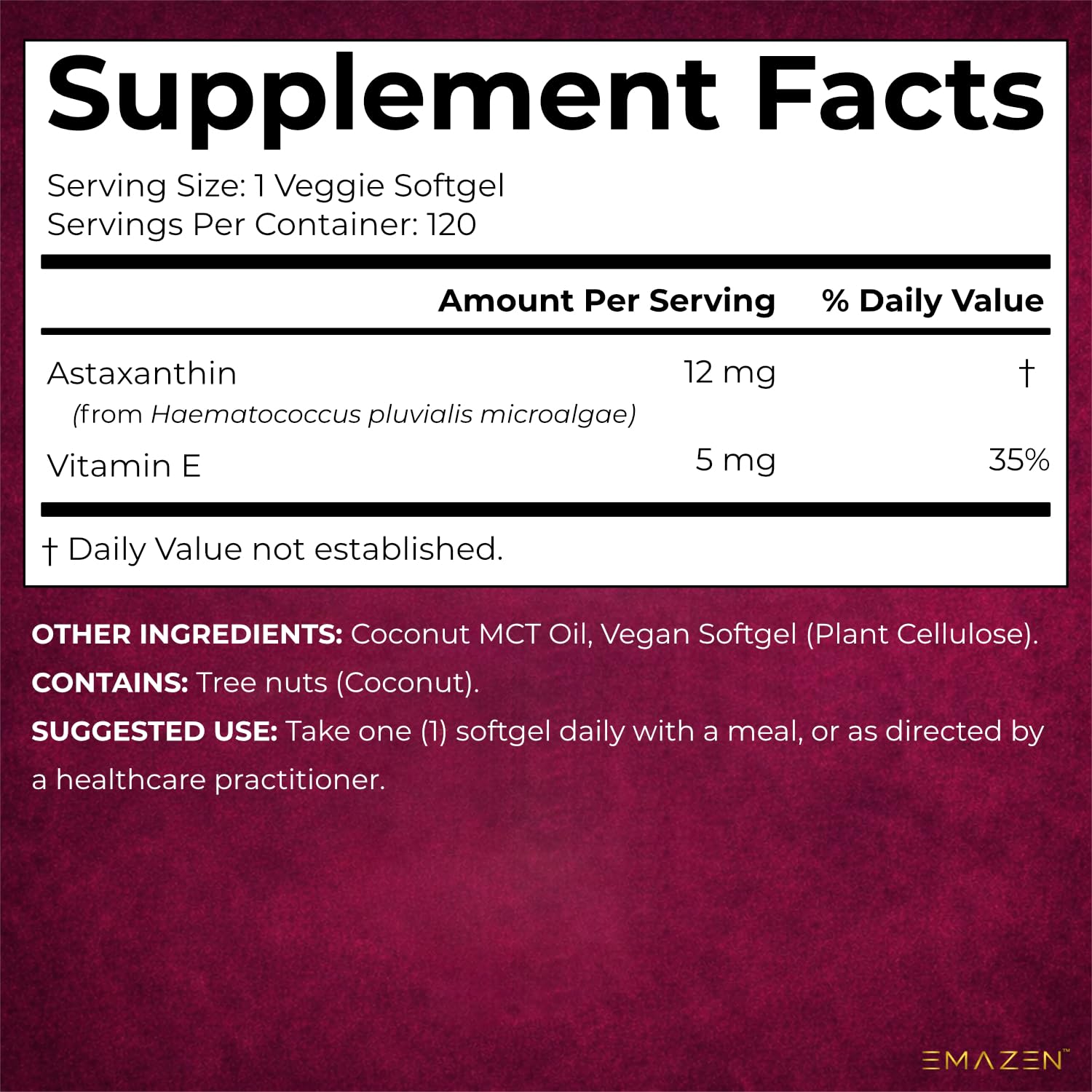 Astaxanthin 12mg MCT Coconut Oil, 120 Vegan Softgels, 4 Month Supply — Amazon image 6