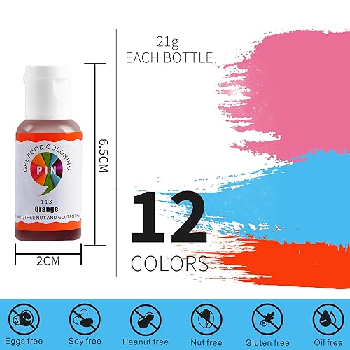 Miniatura 2 de Colorante alimentario de gel, juego de 12 geles colorantes alimentarios, colorante concentrado comestible vibrante para decoración de pasteles,