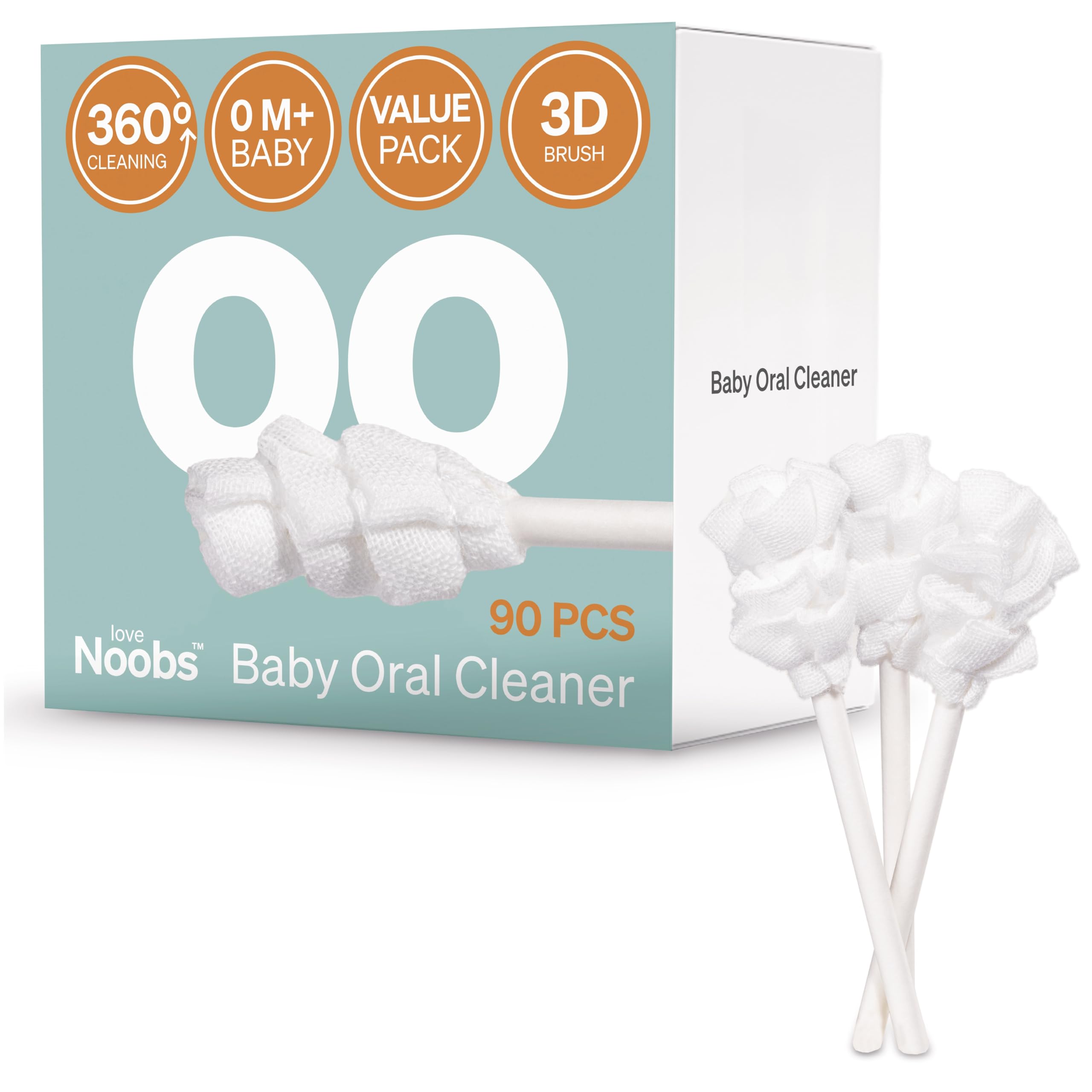 Baby Tongue Cleaner Newborn by LoveNoobs™, 90 Count Value Pack