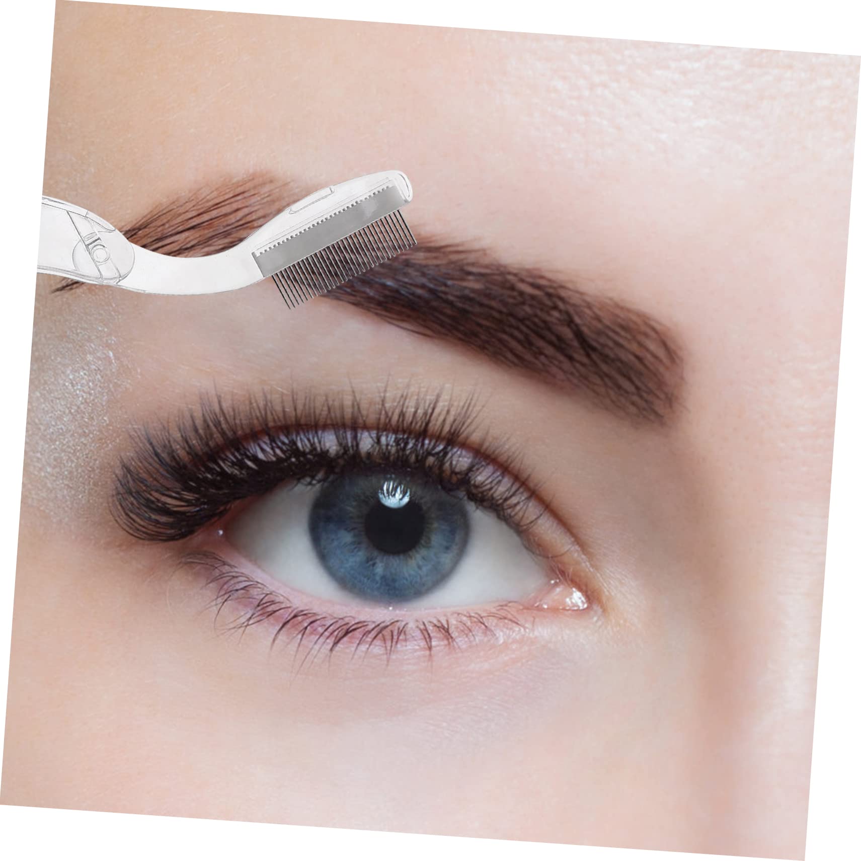 IWOWHERO 2pcs Metal Eyebrow Comb Lash Brush Eyebrow Beauty Tool Portable Makeup Brush