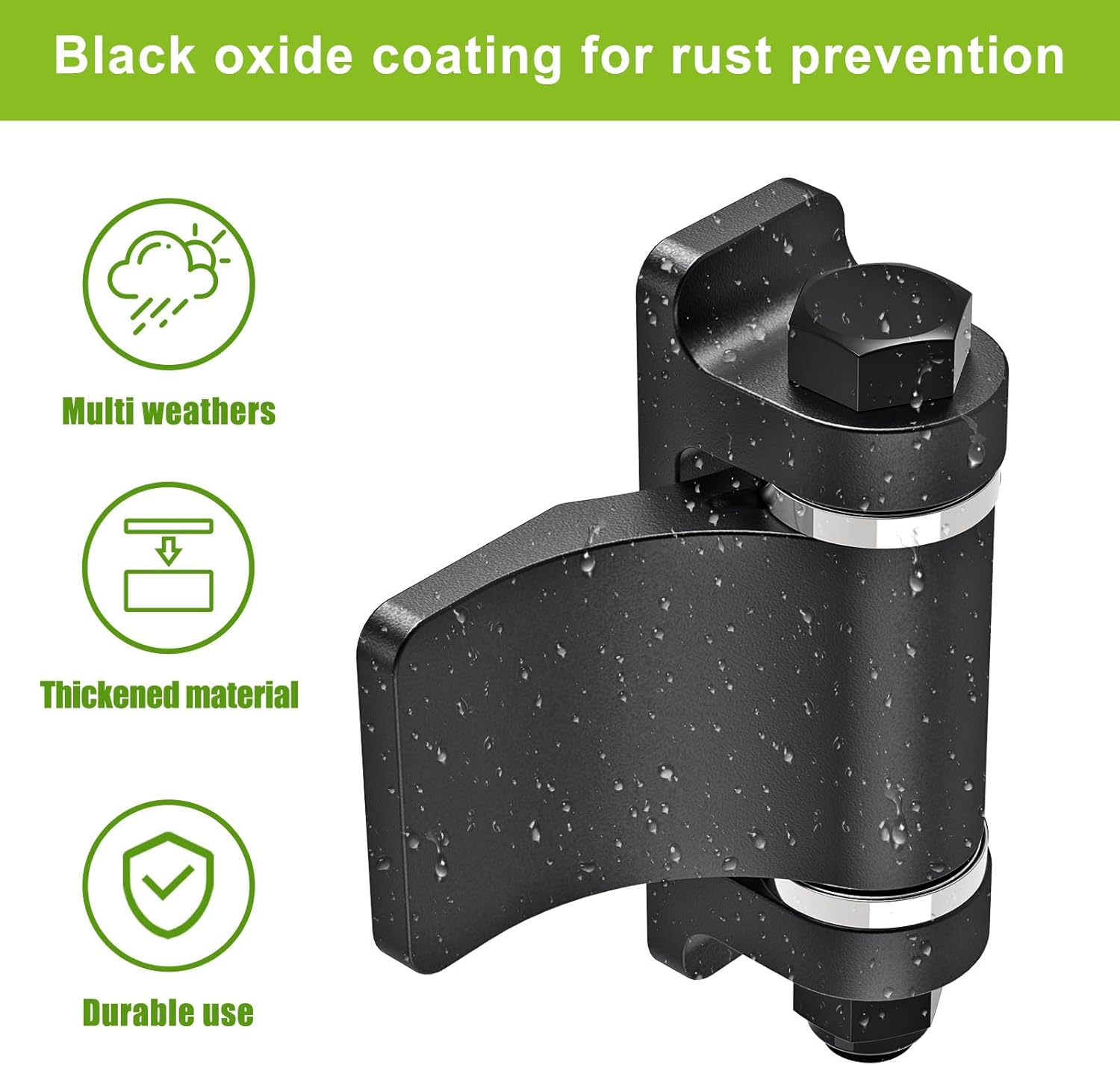 Heavy Duty Weld On Gate Hinges, 4-Pack Steel Hinges with Spacer Bearing & Oxide Coated, Removable Bolts for Metal Swing Doors, Driveways & Farm Gates
