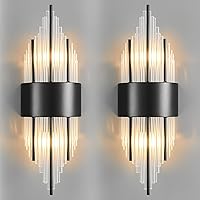 Vista 7 de Moderno aplique de pared negro con 2 luces para dormitorio, pasillo, baño, tocador, dormitorio, espejo, sala de estar, entrada, pasillo